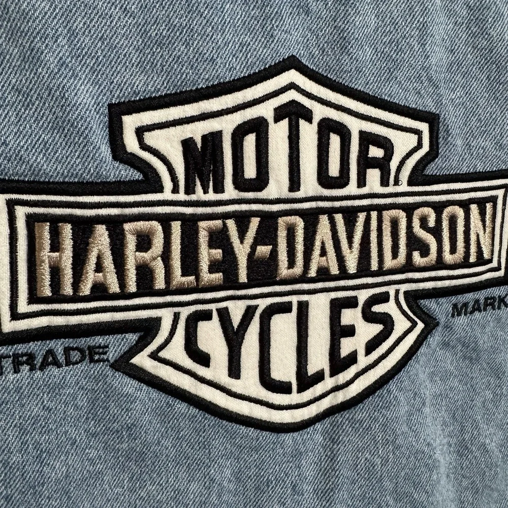 Y2K Harley Davidson Denim Vest‎ Size L Distressed Florida Logo Patch Grunge VTG - Picture 13 of 16